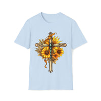 1 Dragonfly Cross Sunflower Unisex Graphic Tees! Halloween! Fall Vibes!