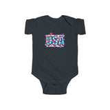USA Stars and Stripes Unisex Infant Fine Jersey Bodysuit! Free Shipping! Independence Day!