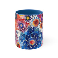 Boho Watercolor Tie Dye Swirls Accent Coffee Mug, 11oz! Free Shipping! Great For Gifting! Lead and BPA Free!