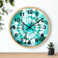 Boho Teal Ombre Flower Print Wall Clock! Perfect For Gifting! Free Shipping!!! 3 Colors Available!