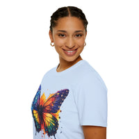 Spring Rainbow Butterfly Unisex Graphic Tees! Spring Vibes! All New Heather Colors!!! Free Shipping!!!