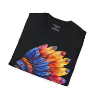 Indian Head Dress Colorful Rainbow Unisex Graphic Tees! Summer Vibes! All New Heather Colors!!! Free Shipping!!!