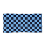 Light Blue and Black Plaid 100 Percent Cotton Backing Beach Towel! Free Shipping!!! Gift to a Friend! Travel in Style!