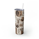 Western Lady Cream Skinny Tumbler with Straw, 20oz!