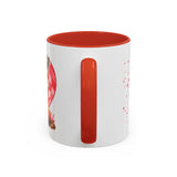 Disco Fox I Love You Valentines Day Accent Coffee Mug (11, 15oz)! Free Shipping! Microwave and Dishwasher Safe! BPA Free