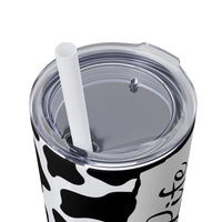 Nurse Life Cow Printed Skinny Tumbler with Straw, 20oz! Multiple Colors! Medical Vibes!