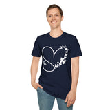 Valentines Day Butterfly Heart Medley White Version Unisex Graphic Tee! All New Heather Colors!!! Free Shipping!!!