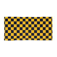 Yellow and Black Plaid 100 Percent Cotton Backing Beach Towel! Free Shipping!!! Gift to a Friend! Travel in Style!