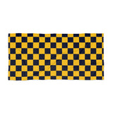 Yellow and Black Plaid 100 Percent Cotton Backing Beach Towel! Free Shipping!!! Gift to a Friend! Travel in Style!