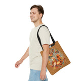 Autumn Steel Blue Floral Fall Vibes Tote Bag!