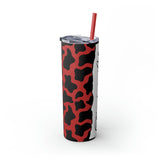 Teacher Life Cow Printed Skinny Tumbler with Straw, 20oz! Multiple Colors!