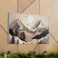 Western/Boho Mountain Scenery in Blacks and Browns Canvas Gallery Wraps!