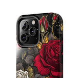 White and Red Roses Gothic Inspired Halloween Tough Phone Cases! Fall Vibes!