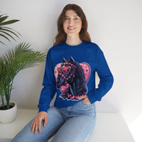 Valentines Day Black Horse Pink Hearts Unisex Sweatshirt! Retro! Free Shipping!!!