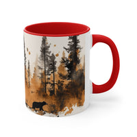 Acid Wash Black Bears Orange Fall Accent Coffee Mug, 11oz! Multiple Colors Available! Fall Vibes!