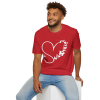 Valentines Day Butterfly Heart Medley White Version Unisex Graphic Tee! All New Heather Colors!!! Free Shipping!!!