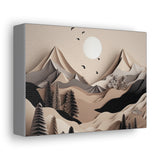 Western/Boho Mountain Scenery in Blacks and Browns Canvas Gallery Wraps!