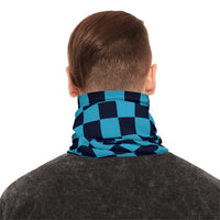 Black and Aqua Blue Plaid Lightweight Neck Gaiter! 4 Sizes Available! Free Shipping! UPF +50! Great For All Outdoor Sports!