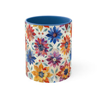 Boho Watercolor Star Accent Coffee Mug, 11oz! Free Shipping! Great For Gifting! Lead and BPA Free!