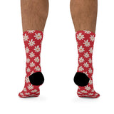 Dark Red Daisy Unisex Eco Friendly Recycled Poly Socks!!! Free Shipping!!! 58% Recycled Materials!