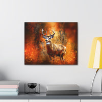 Western Mountain Deer Scenery in Oranges and Browns Canvas Gallery Wraps!