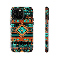 Turquoise Aztec Tough Cases! Cellphone Cases! Multiple Sizes Available! Apple iPhone, Samsung Galaxy, and Google Pixel devices!