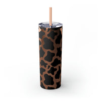 Your So Golden Butterfly Cow Printed Skinny Tumbler with Straw, 20oz! Multiple Colors!