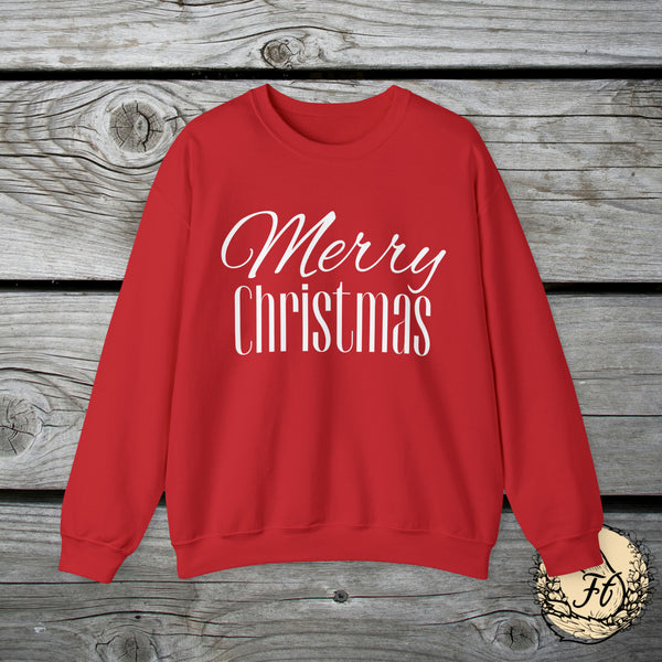 Merry Christmas Cursive edition Unisex Heavy Blend Crewneck Sweatshirt!