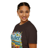 The Teacher Floral School Bus Unisex Graphic Tees! All New Heather Colors!!! Free Shipping!!! Back To School!