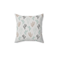 Western/Boho Grey Botanical Cactus Square Pillow!