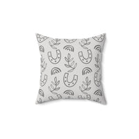 Western/Boho Horse Shoe Grey Botanicals Square Pillow!