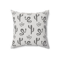 Western/Boho Snakes and Botanicals Plants Grey Square Pillow!