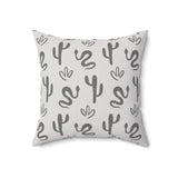 Western/Boho Snakes and Botanicals Plants Grey Square Pillow!