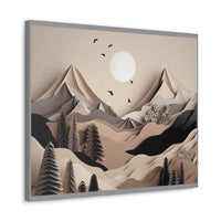 Western/Boho Mountain Scenery in Blacks and Browns Canvas Gallery Wraps!