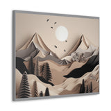 Western/Boho Mountain Scenery in Blacks and Browns Canvas Gallery Wraps!