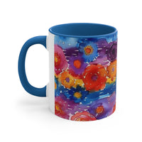 Boho Watercolor Daisy Accent Coffee Mug, 11oz! Free Shipping! Great For Gifting! Lead and BPA Free!