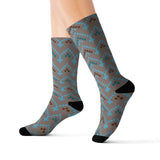 Vintage Western Grey Aztec Print Socks! 3 Sizes Available! Fast and Free Shipping!!! Giftable!