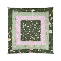 Paisley May, Girly Boho Pink and Green Quilt Comforter! Super Soft! Free Shipping!! Mix and Match for That Boho Vibe!