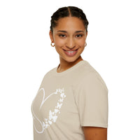 Valentines Day Butterfly Heart Medley White Version Unisex Graphic Tee! All New Heather Colors!!! Free Shipping!!!