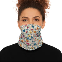 Floral Blue Vines Print Lightweight Neck Gaiter! 4 Sizes Available! Free Shipping! UPF +50! Great For All Outdoor Sports!