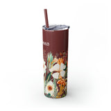 Custom Name Personalized Botanical Garden Tumblers Skinny Tumbler with Straw, 20oz! Multiple Colors Available!