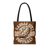 Kansas City Football Leopard Print 1960 Tote Bag! Football Season!