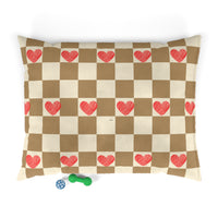 Brown and Cream Heart Plaid Pet Bed! Foxy Pets! Free Shipping!!!