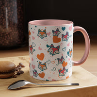 Coffee Mug - Fox Heart Medley Valentines Day Mug (11, 15oz)