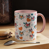 Coffee Mug - Fox Heart Medley Valentines Day Mug (11, 15oz)