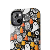 Spider Webs and Candy Corn Little Ghost Halloween Tough Phone Cases! Fall Vibes!