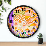 Boho Orange and Purple Quilted Patchwork Wall Clock! Perfect For Gifting! Free Shipping!!!