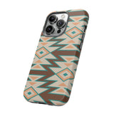 Teal and Brown Aztec Tough Cases! Cellphone Cases! Multiple Sizes Available! Apple iPhone, Samsung Galaxy, and Google Pixel devices!