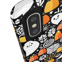 Spider Webs and Candy Corn Little Ghost Halloween Tough Phone Cases! Fall Vibes!