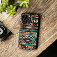 Teal and Orange Aztec Tough Cases! Cellphone Cases! Multiple Sizes Available! Apple iPhone, Samsung Galaxy, and Google Pixel devices!